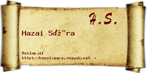 Hazai Sára névjegykártya