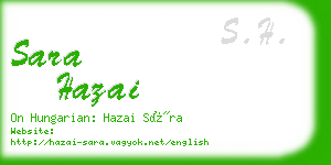 sara hazai business card